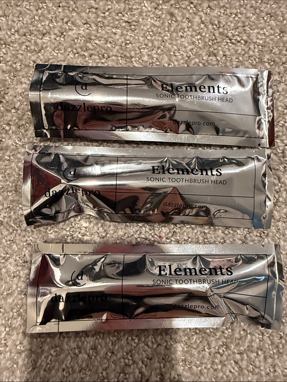 Element Silver Sonic Toothbrush Heads - Pack of 3 Replacement
